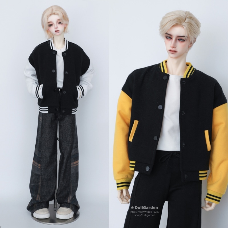 BJD人形用衣装 コート アウター 1/3 1/4 ID75 ドール 服 ジャケット 配色 スタジャン MSD/SD/popo68/70cm/73cm/ID75サイズ球体関節人形用 ドールウェア
