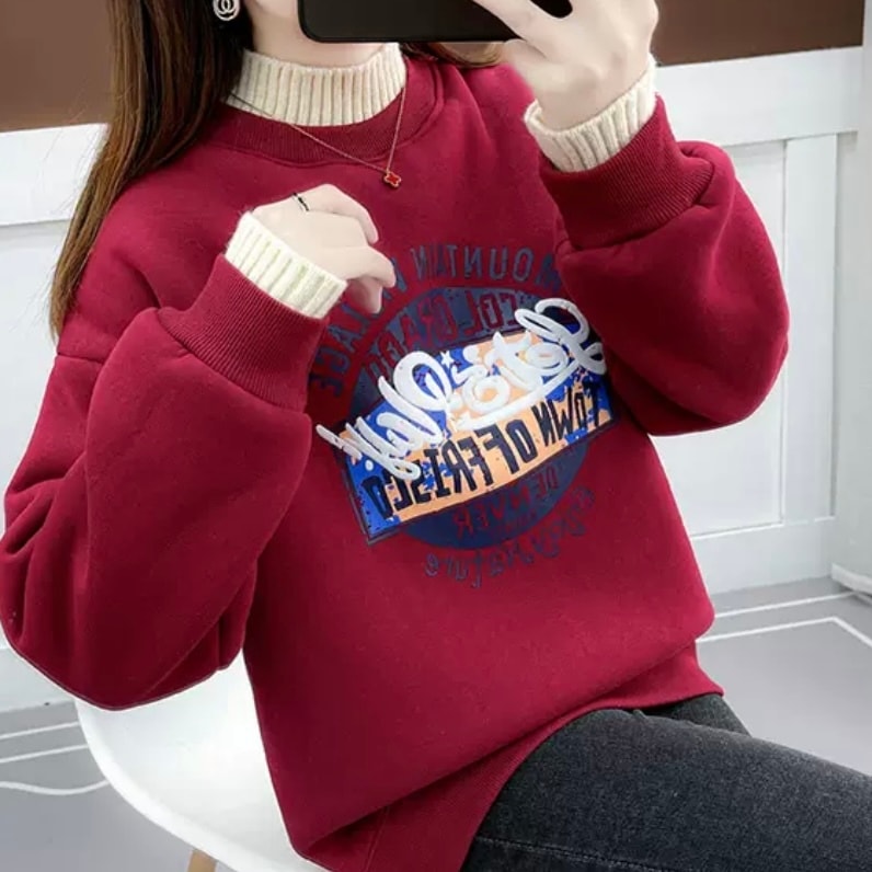 トップス パーカー トレーナー スウェット 袖あり 長袖 ドロップショルダー 萌袖 Uネック ラウンドネック タートルネック クルーネック ワイド もこもこ モコモコ ふわふわ ボア かわいい