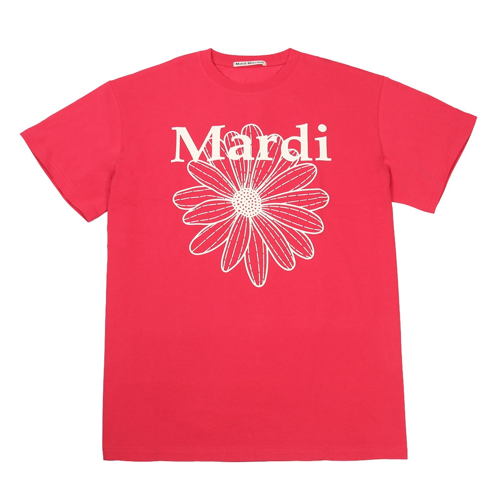 Tシャツ UNISEX TSHIRT FLOWERMARDI RED IVORY 半袖 レディース 韓国 ファッション アパレル