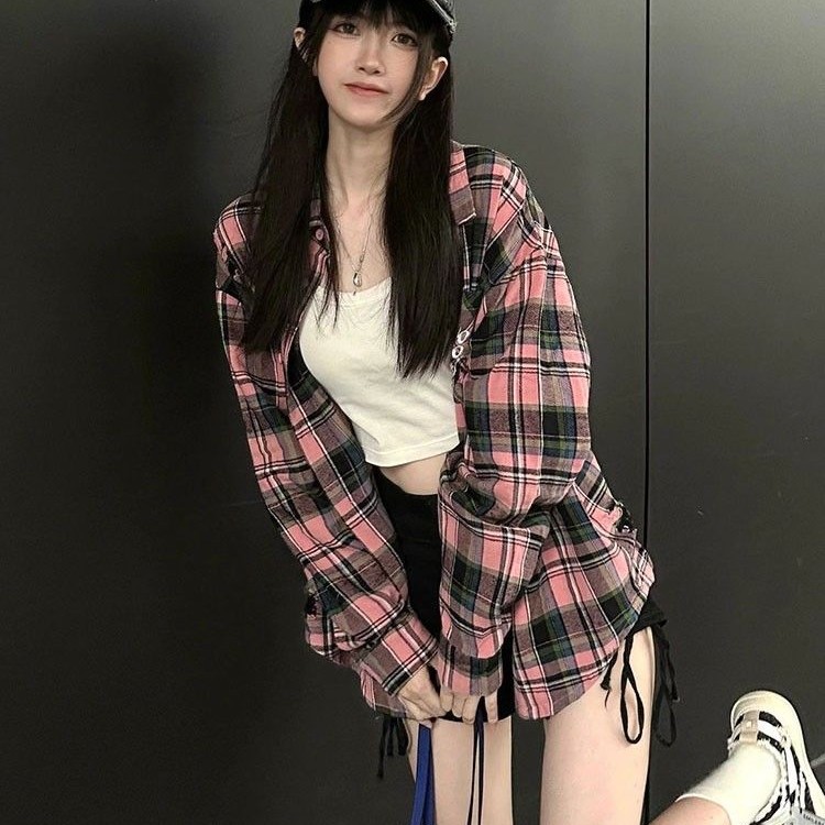 レディース 長袖 チェック シャツ レディース アウター インナー ファッション 重ね着 ゆったり カジュアル シャツ トップス レディース おしゃれ57291