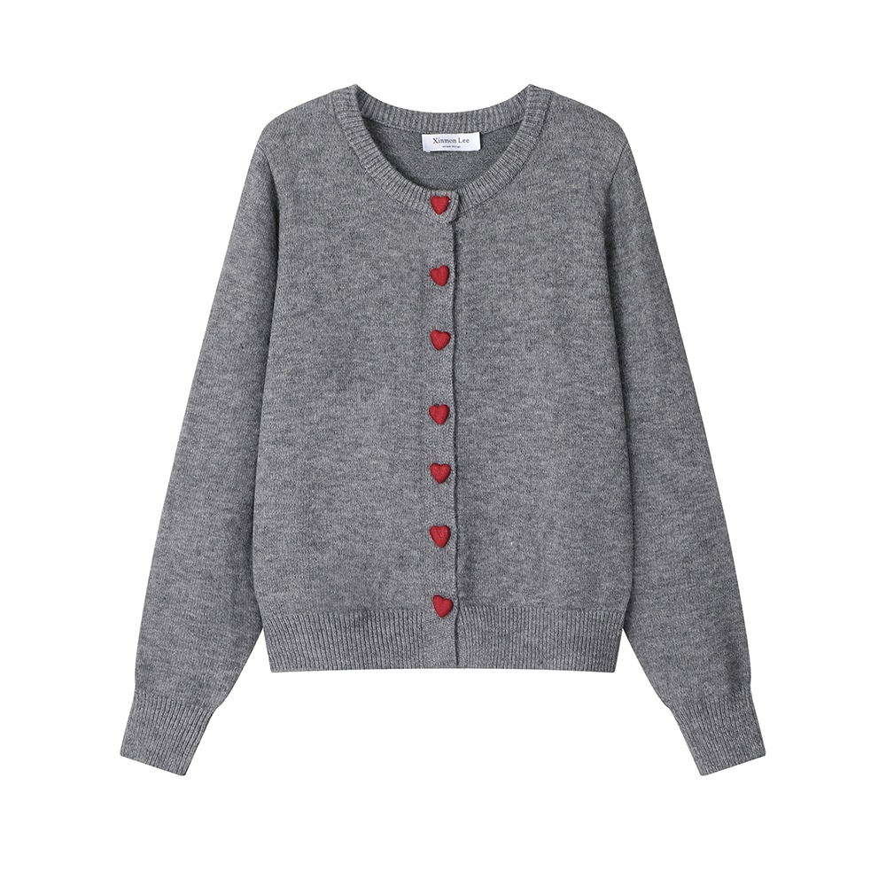 トップス カーディガン 長袖 ラウンドネック 前開き ボタン ショート丈 かわいい 大人可愛い きれいめ シンプル 上品 レトロ おしゃれ かっこいい カジュアル こなれ感 個性的 主役級 存在感