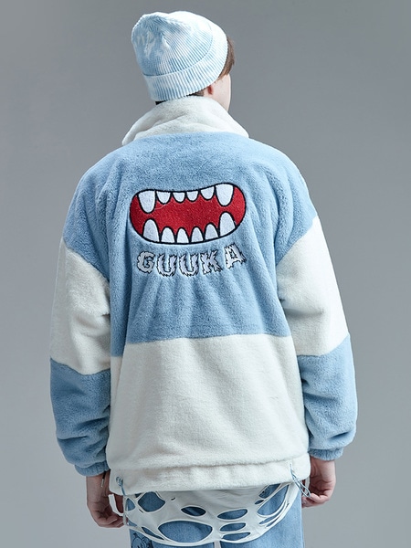 リトルモンスター模造ウサギの毛皮漫画ルーズジャケット