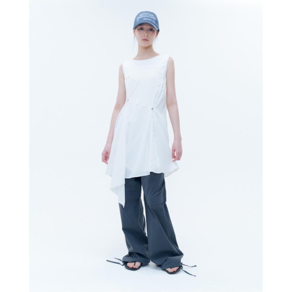 MISEKI SEOUL Billow sheer sleeveless one piece IVORY MSK