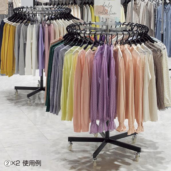 エントリーでポイント5倍！11月4日20:0011月11日1:59ラウンドハンガー 直径75cm 黒 1台ハンガーラック 業務用 頑丈 パイプハンガー コートハンガー おしゃれ