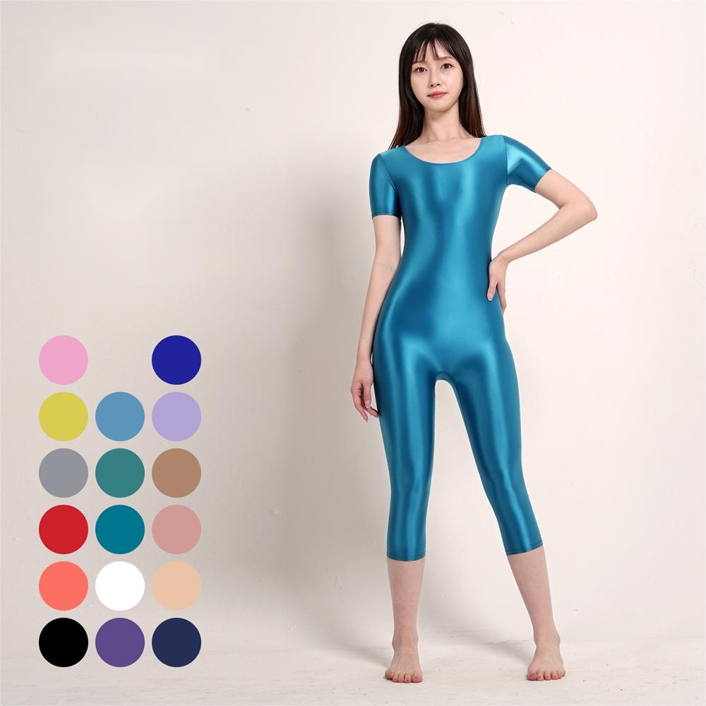 7分丈タイツ 全身ユニタード 半袖7分ズボン レーディス半袖レオタード コスチューム