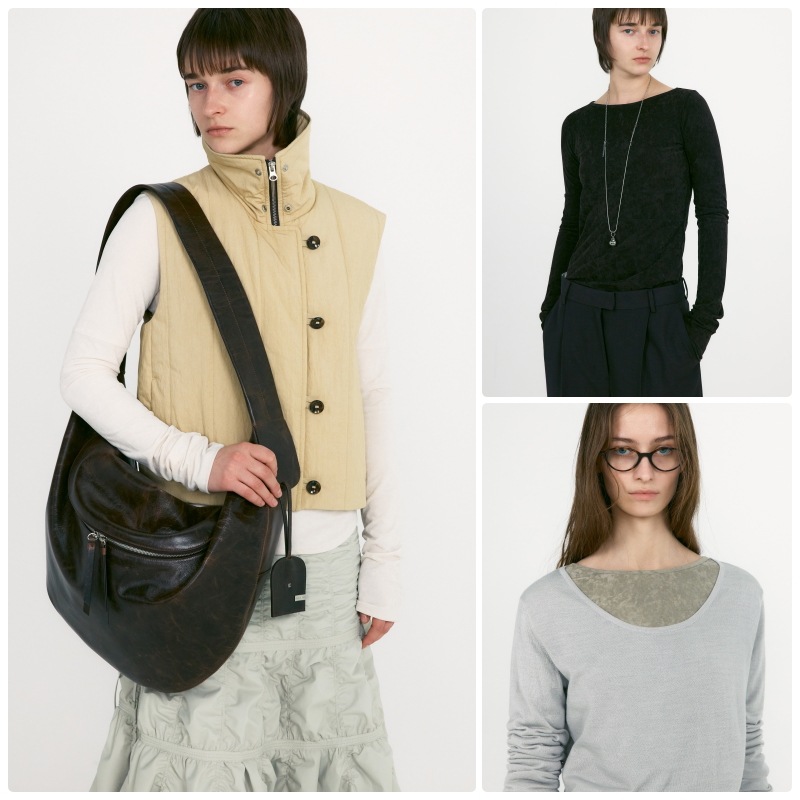 【LOW CLASSIC】 25FW VELVET CORSET POINT SLEEVE TOP : 3COLORS