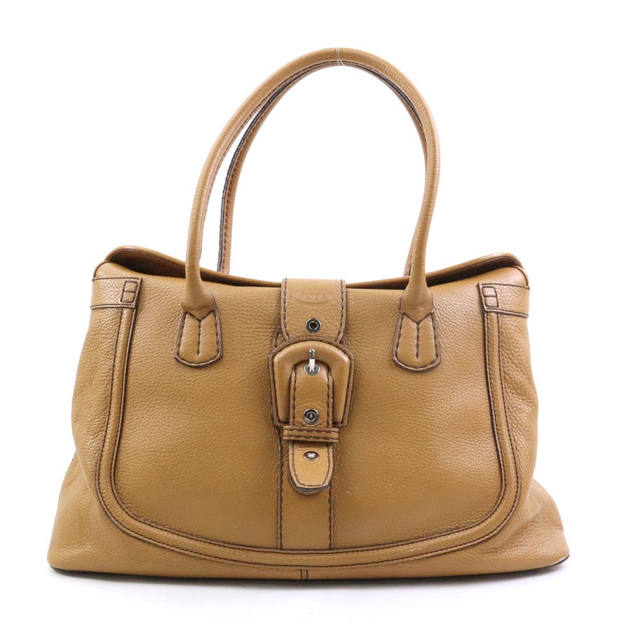 トッズ TOD’S ハンドバッグ レザー ブラウン レディース h30951a