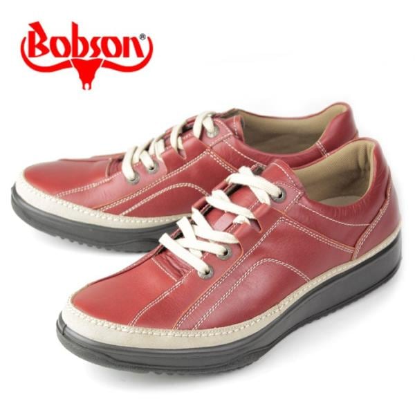 スニーカー メンズ ウォーキングシューズ BO5422 ボブソン バーガンディー 本革 3E 幅広