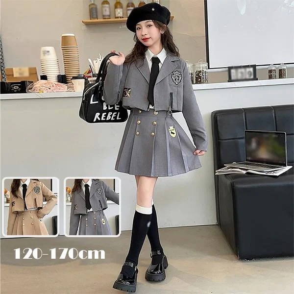()入学式 卒業式 制服 キッズ イギリス風 女の子 春 秋 冬 上下セット ジャケット スカート 小学生 フォーマル 卒服 入園祝い ギフト 卒園式