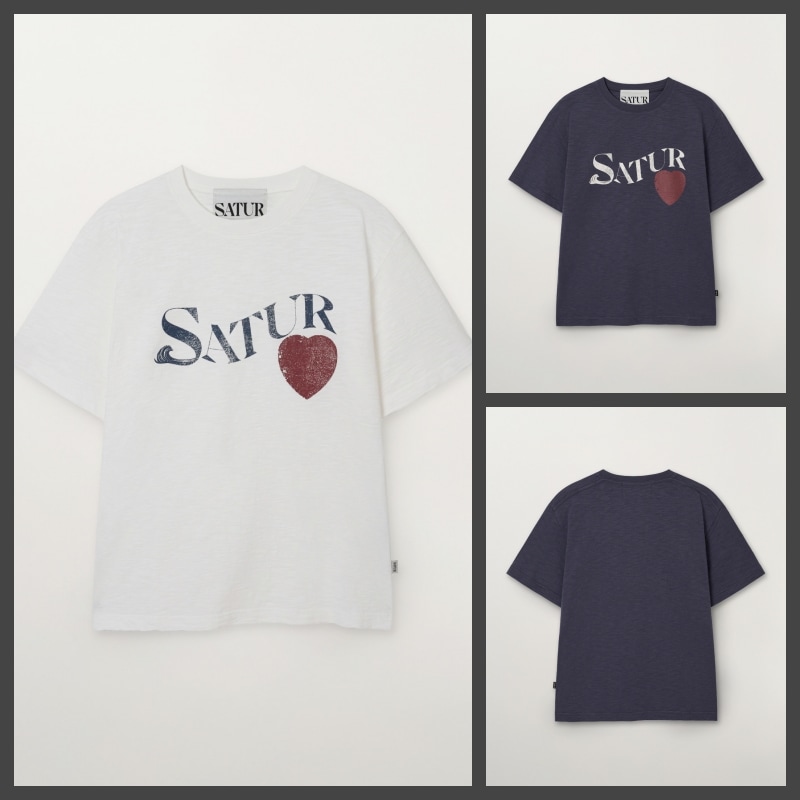 【SATUR】26SS WAVE LOGO SLUB T-SHIRT : 2COLORS