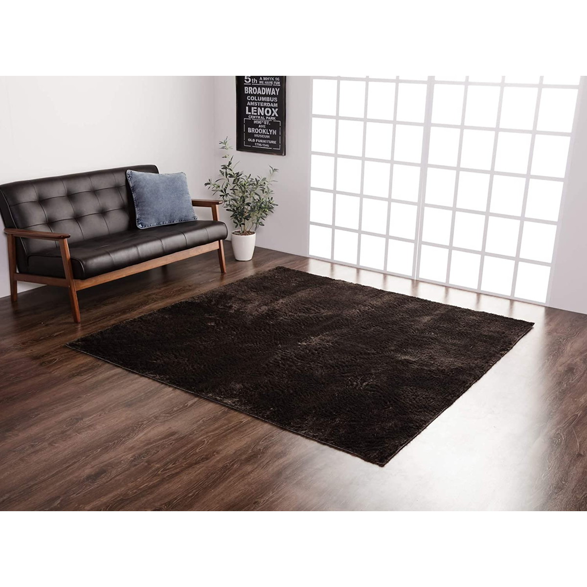 【i】ラグ カーペット 4畳 無地 シャギー調 選べる7色 『ラルジュ』 ブラウン 約200×300cm（ホットカーペット対応）【北海道・沖縄・離島不可】【代引不可/沖縄・