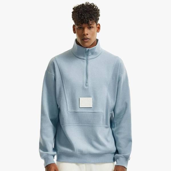 共用ハイネックハーフジップアップ長袖スウェットシャツSPHFCNRL302UCBL 709844