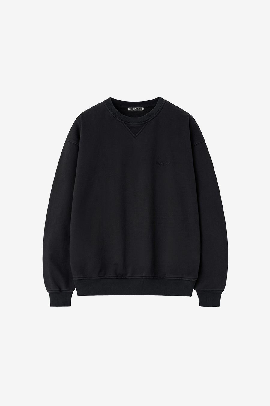【INSILENCE】 WASHED LOGO SWEAT SHIRT : WASHED BLACK