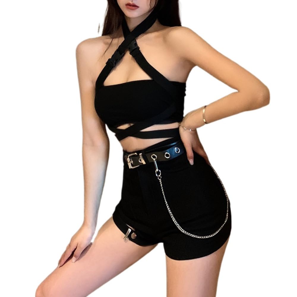 ゾシーフェックス 黒 k-pop 衣装 ダンス衣装 セットアップ レディース トップス パンツ へそ出し ヒップホップ ジャズダンス 大人 ステージ衣装 ヒップホップ カッコイイ 舞台服