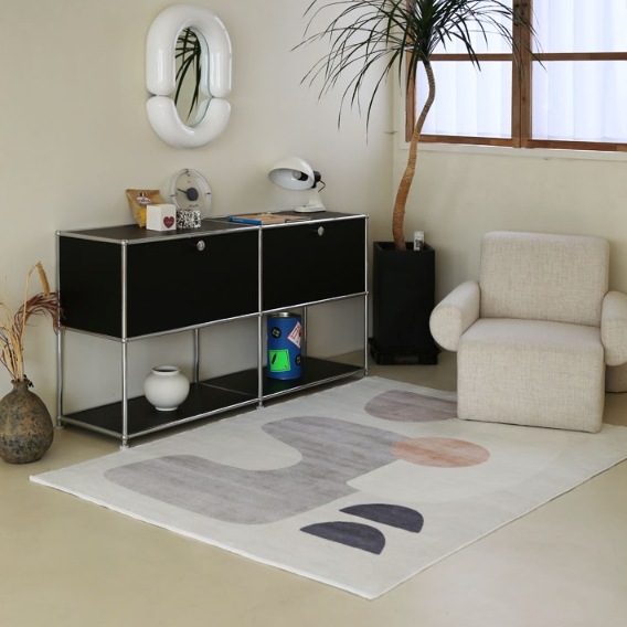 ジオメトリックデザインラグ 洗えるラグ 80x160 140x200 160x230