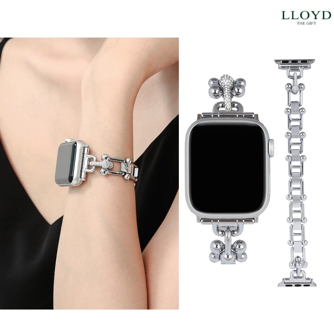 [ 38/40/41 SIZE] Ball point silver metal Apple Watch strap LL2T21707PSS