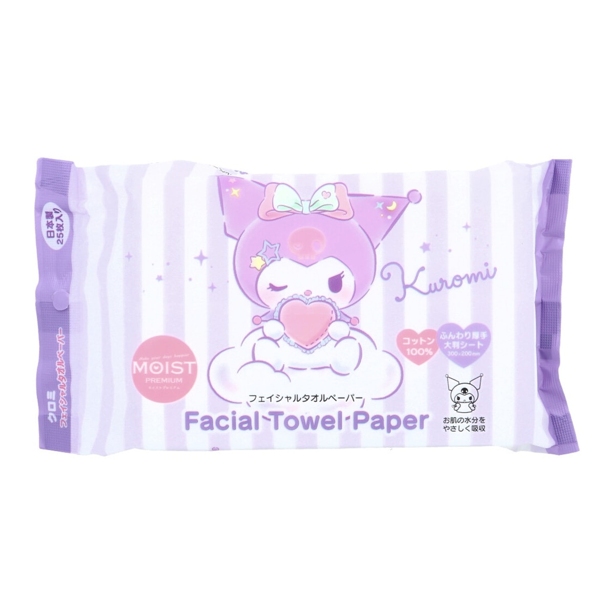 キャラクターペーパータオル ハヤシ商事 フェイシャルタオルペーパー クロミ コットン100％ 25枚入り X6パック