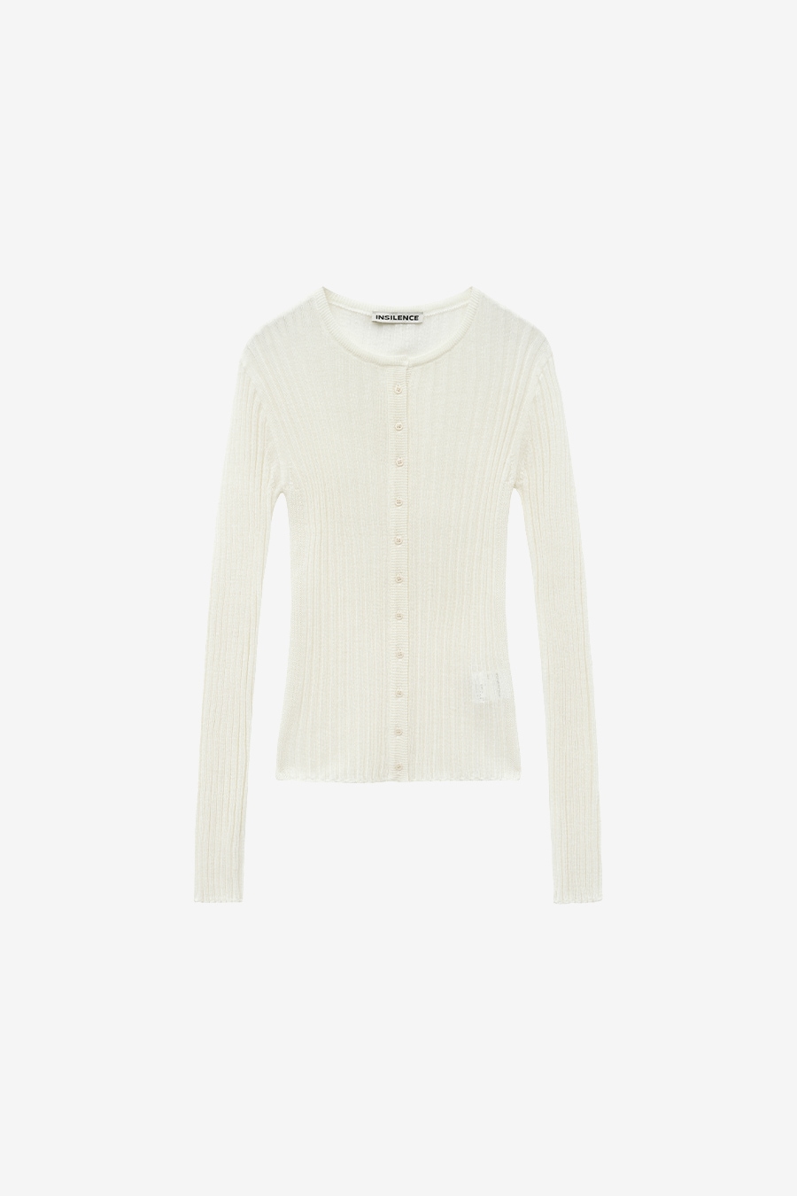 【INSILENCE】 SHEARED LINEN CARDIGAN : IVORY
