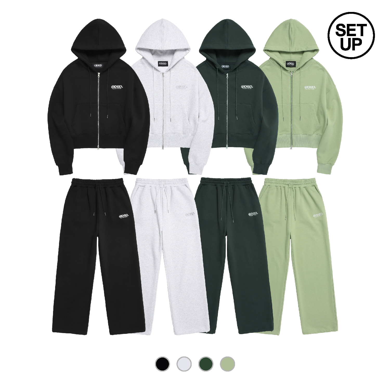 [ODD STUDIO] ODSDロゴジップアップトレーナーセットアップ- 4COLOR