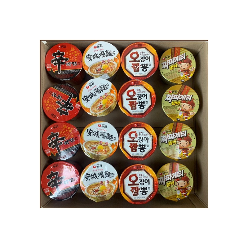 （TF013）ソコプ辛ラーメン4口+安城湯麺4口+イカちゃんぽん4口+チャパゲティまみれ4口/韓国配送/ラーメン