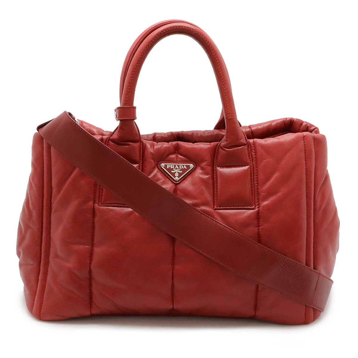 ナッパボンバー トートバッグ ハンドバッグ 2WAY ショルダーバッグ ナッパレザー レッド 赤 シルバー金具 BN264 47,880円