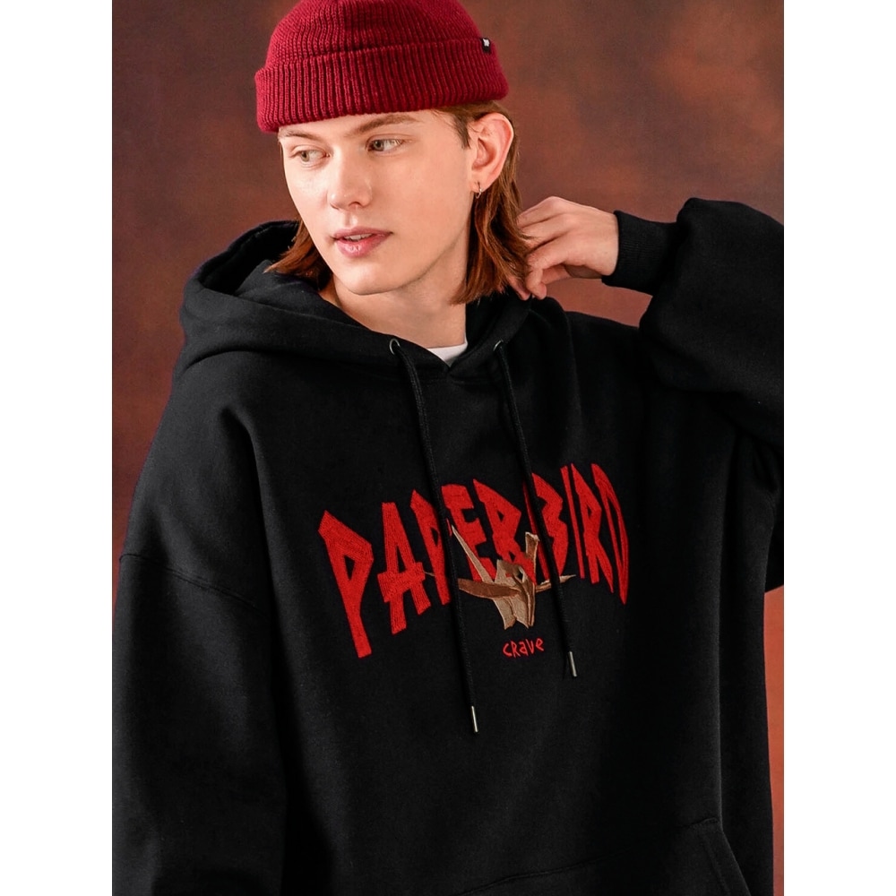 ツインペーパーバードパーカーブラック (レッド) HHHD3542 8,356円