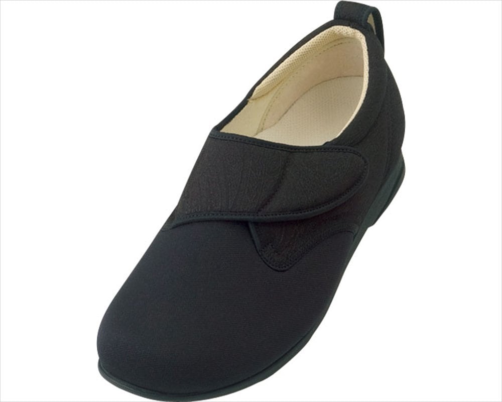 徳武産業 施設用 あゆみ ウィングストレッチ 黒 サイズ:L(23.0-23.5cm) 1102 左右セット