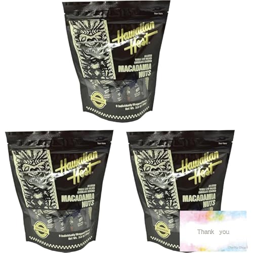 【3袋セット】ハワイアンホースト マカデミアナッツチョコレート TIKI スタンドアップバッグ 108g(9粒) オリジナルメッセージカード付き