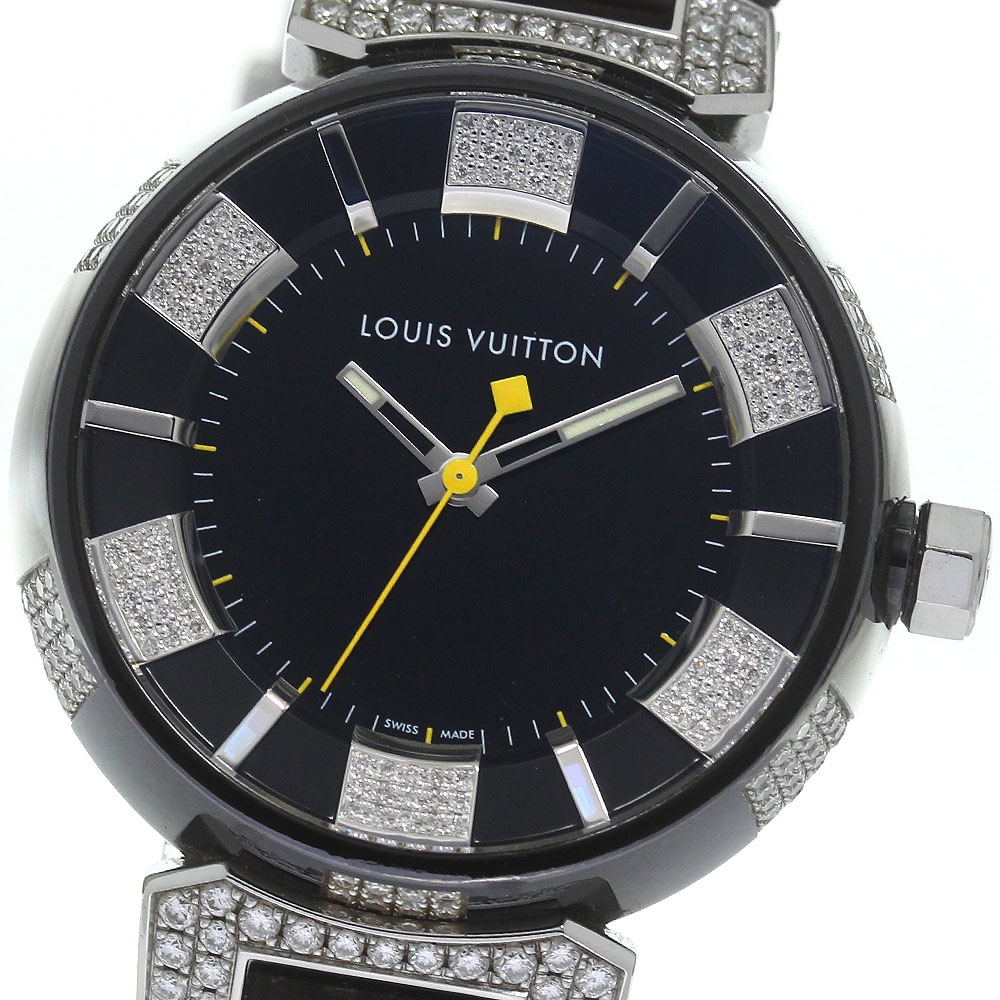 ルイ・ヴィトン LOUIS VUITTON Q131Q タンブール インブラック ディアモン ダイヤモンド クォーツ ボーイズ _823105【中古】