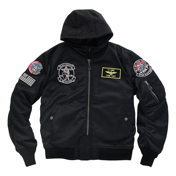 MA-1 BLACK KNIGHTS メッシュジャケット ブラック XLサイズ HTVA2321SBKX