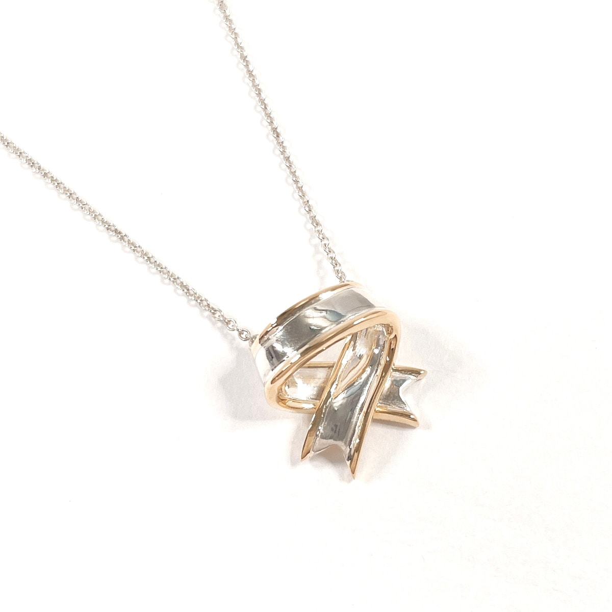 リボン ネックレス シルバー シルバー925 レディース