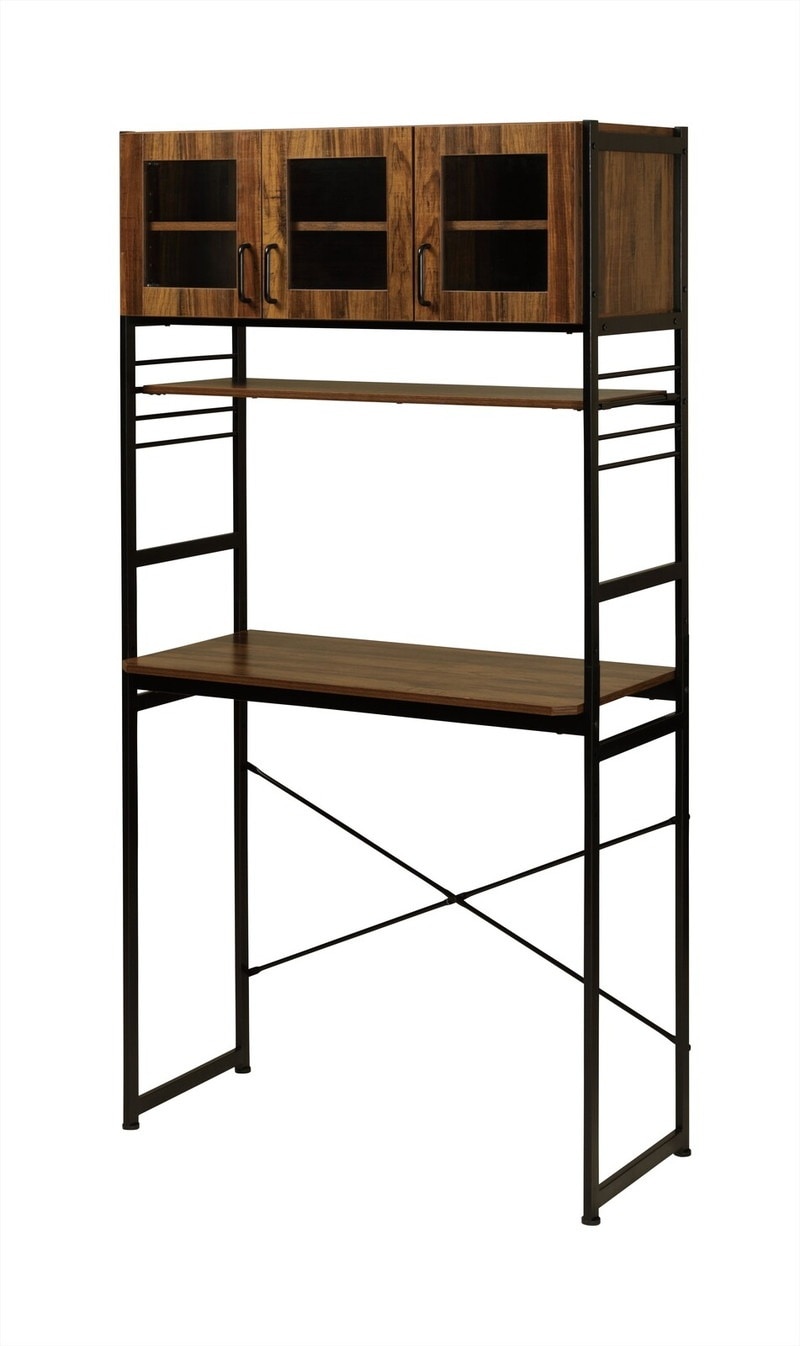 ラック 食器棚 レンジ台 キッチン収納 カップボード おしゃれ 北欧モダン 棚 扉付き インダストリアル