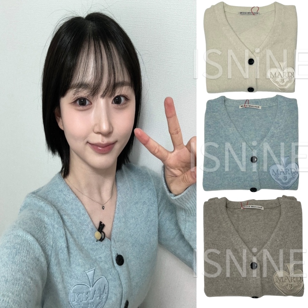 NMIXX着用 RACCOON BLENDED V NECK SPADE カーディガン [公式正規品]