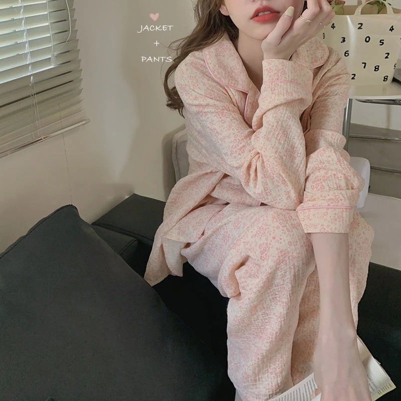 パジャマ 春と秋の学生は年の新しいかわいい日系を着ることができます ウェア レディース 韓国ファッション