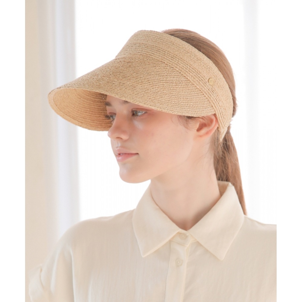 SUNGLADE ラフィアハットソールサンバイザー女性用 UVプロテクションサマーハット