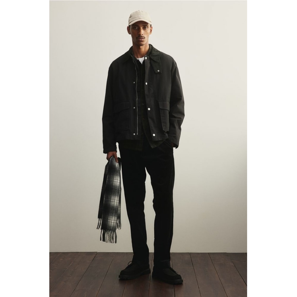  レギュラーフィットキャンバスジャケット Qoo10] エイチ&エム H&M レギュラーフィットキャンバスジャ : メンズ