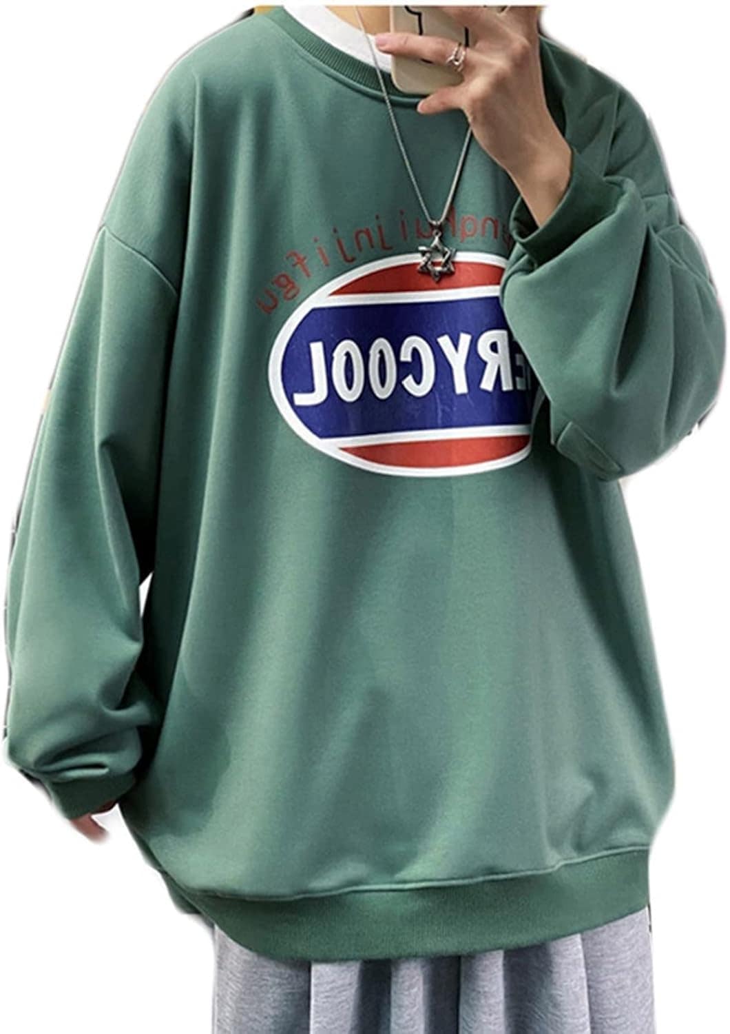 メンズ レディース 長袖シャツ パーカー インナー 柔らかい bf風 ペアルック ストレッチ 丸襟 プルオーバー 保温性 吸汗性 丈長め カジュアル クール オシャレ 体型パカー プリント 春秋 デイ