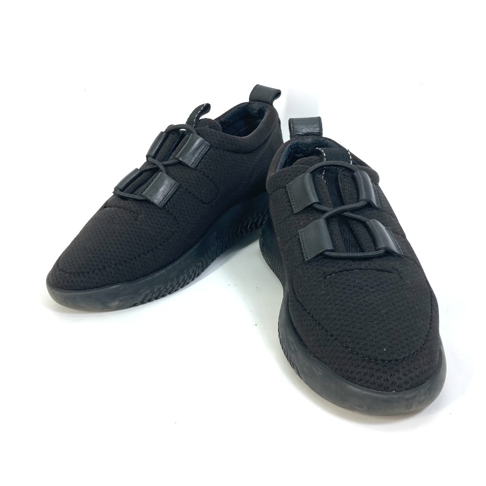 スニーカー メッシュ 靴 紐 メッシュ/レザー ブラック