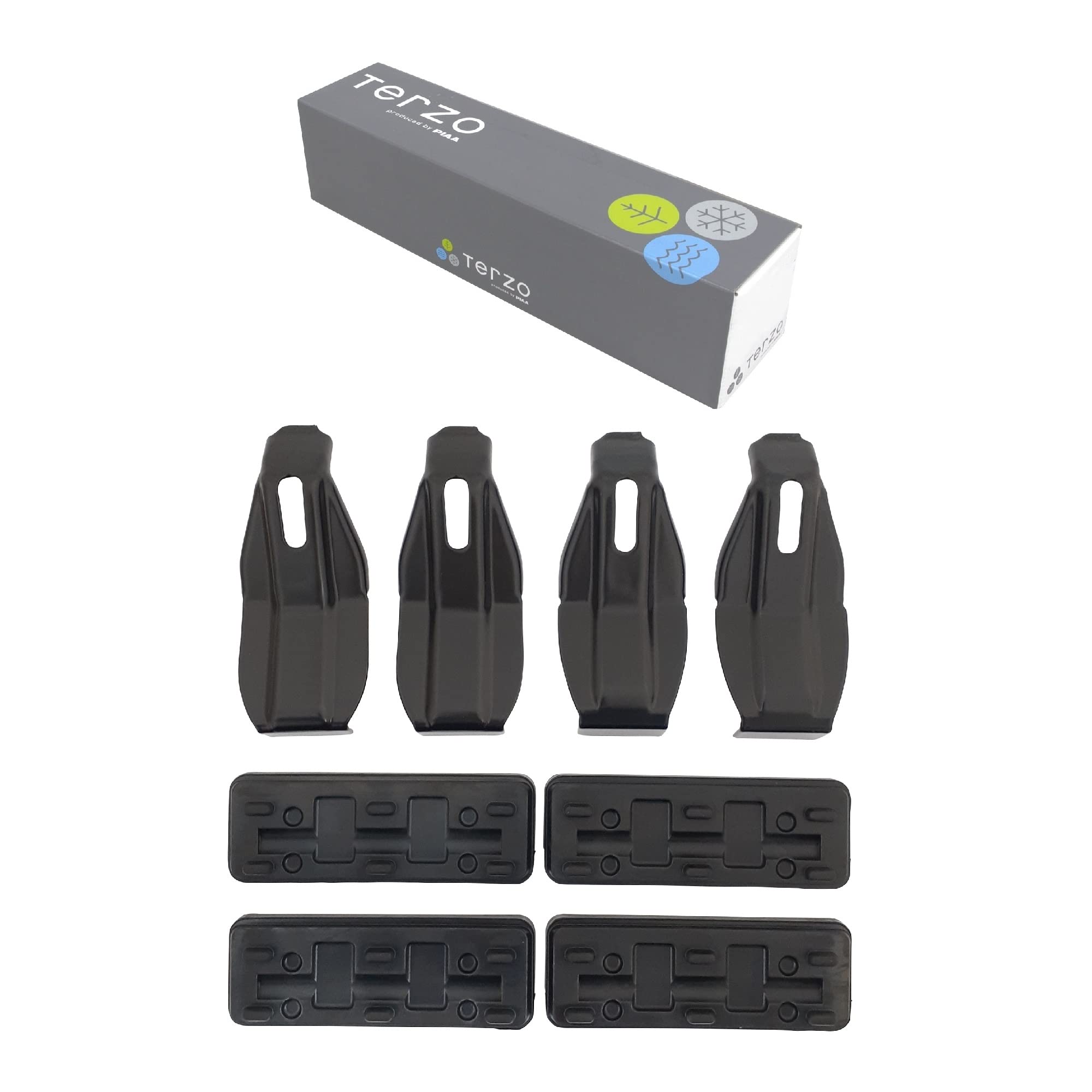 即日発送 Terzo テルッツォ (by PIAA) ルーフキャリア ベースキャリア 車種別取付ホルダーセット 4個入 ブラック 【ダイハツ ムーヴキャンバス 他】 EH451