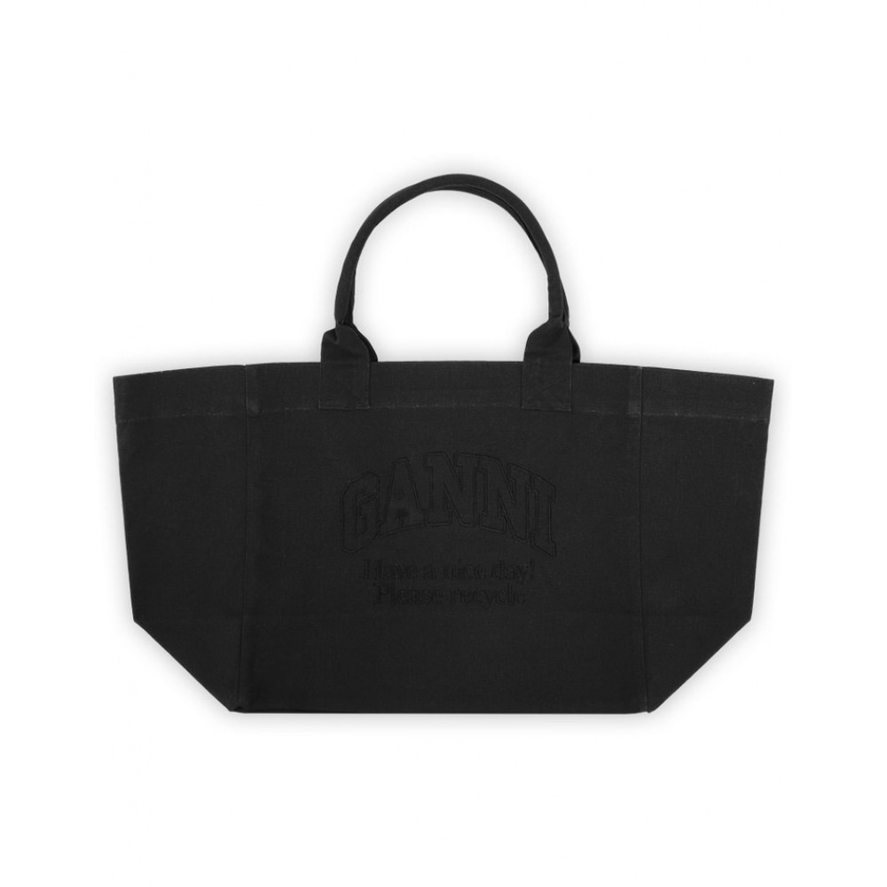 24 F/W ガルニ女性用ロゴ刺繍入りコットントートバッグ (ブラック) A6068 252 19,324円