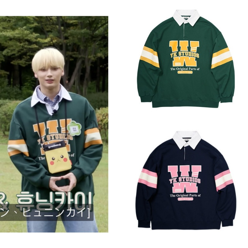 【TXT ヒュニンカイ着用】W rugby T-shirt　オーバーサイズTシャツ