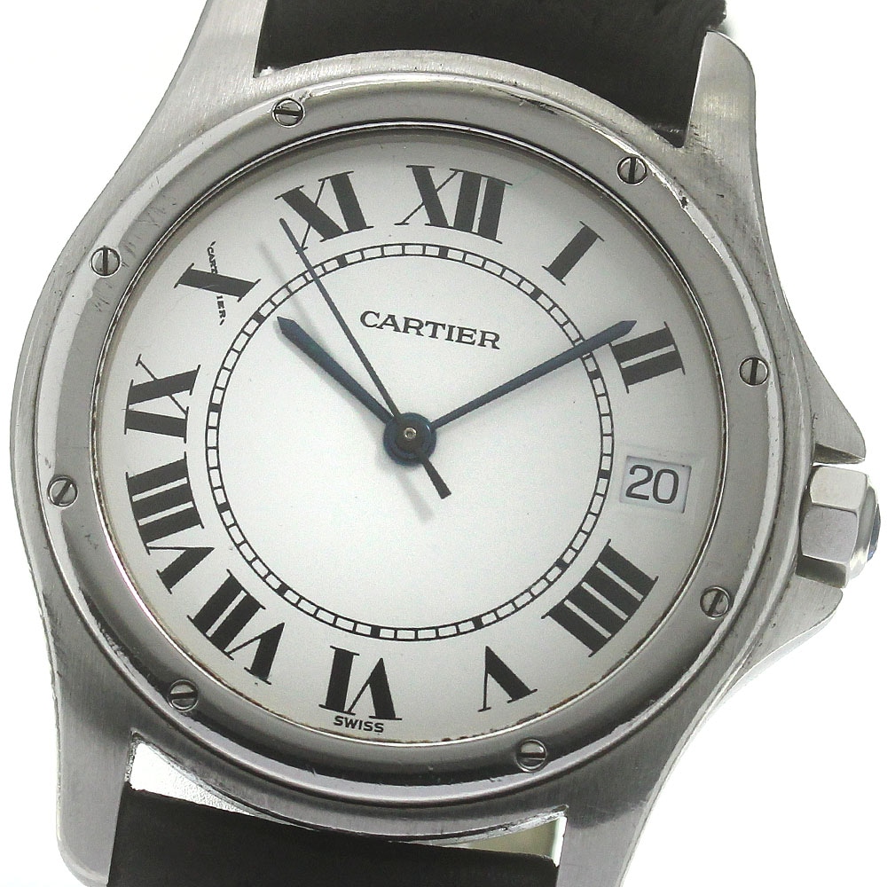訳あり カルティエ CARTIER W20026K1 サントスクーガー LM デイト 自動巻き メンズ _865292【中古】
