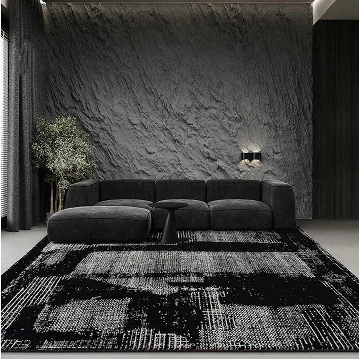 高級感 ファッション ダーク系 汚れに強い カーペット リビングルーム ローテーブル ブラック 絨毯