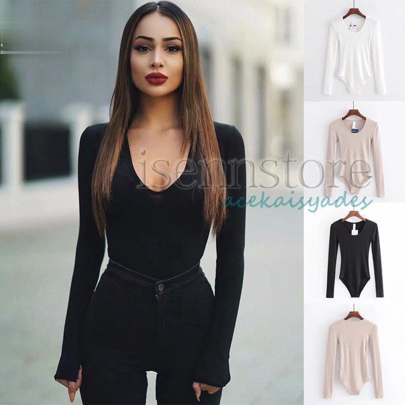 【2025新作SALE】カットソー ス レディース ラウンドネック 無地 長袖 tシャツ つなぎ ボディブリファー レディース レオタード スリム インナーシャツ