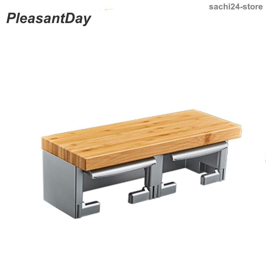 お買い得！トイレットペーパーホルダー多機能レトロスタイルラック木製南収納壁ダブルマウントペーパータオルラック木製収納棚レトロバスルームラック