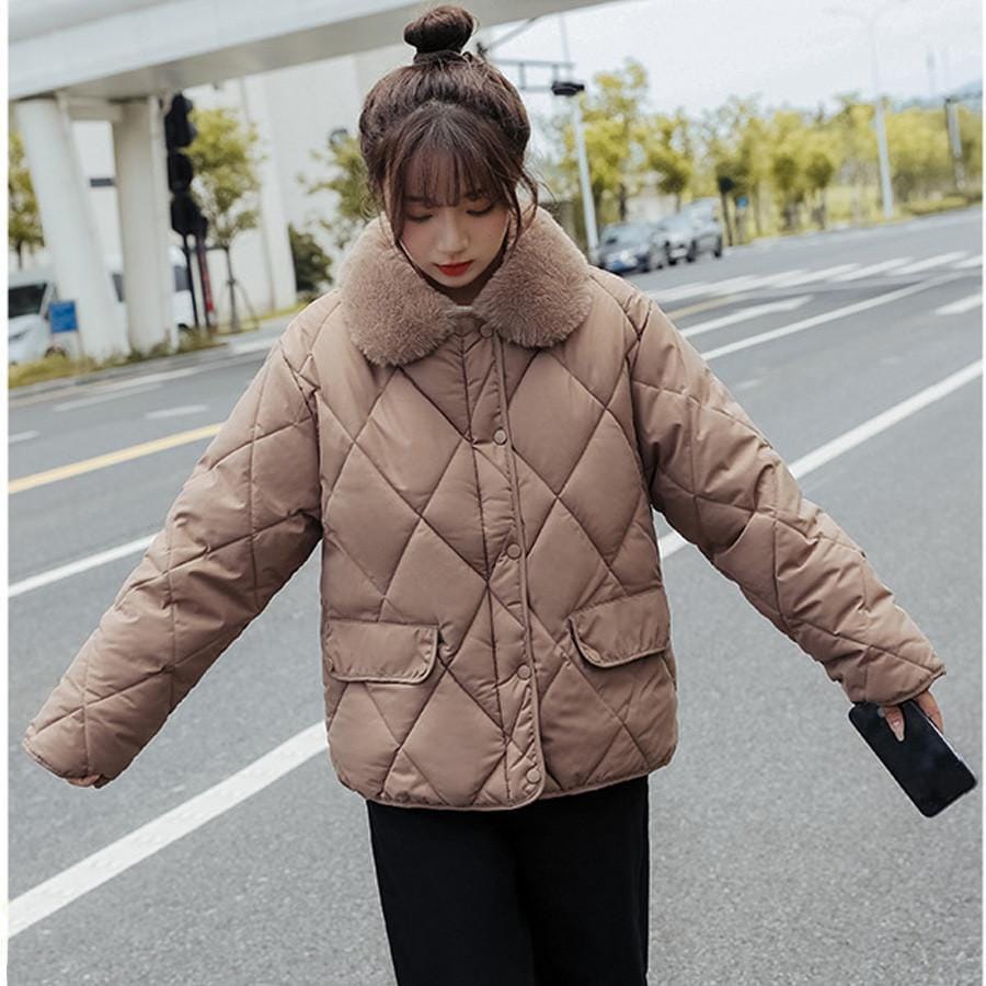 おしゃれ レディース冬服 ファー付き コート 防寒 冬 ショート丈 防寒 キルティングジャケット カジュアル カジュアル お洒落 暖かい アウター かわいい 軽量ダウンジャケット・コート