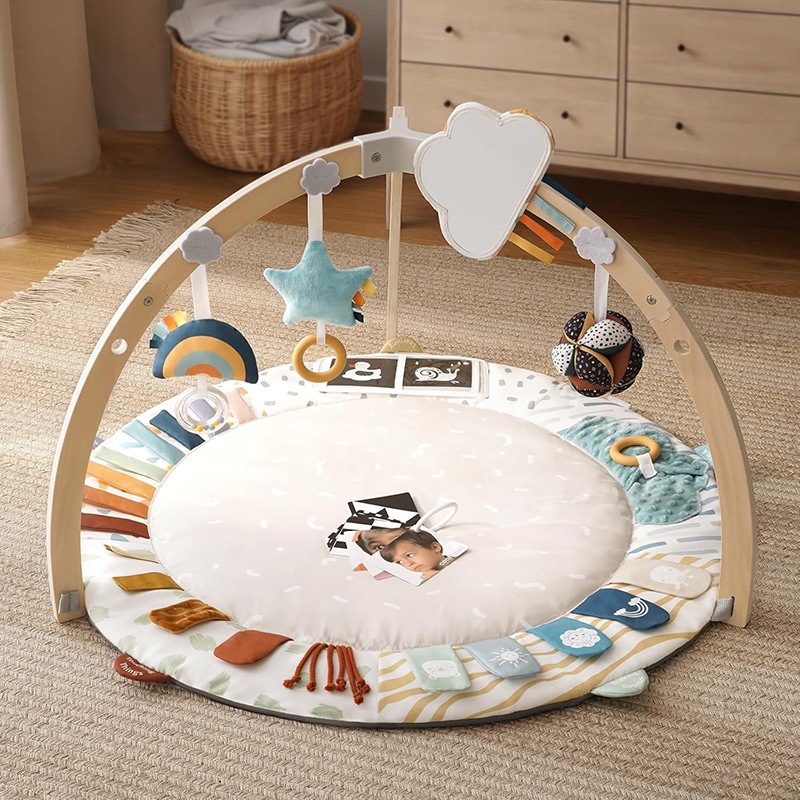 Maibeibi木製の新生児フィットネスフレームソフトで快適な赤ちゃんクロールマット幼児期幼児教育ゲームフロアmat