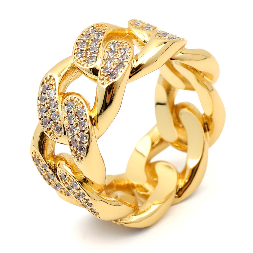 パヴェCZごつめ喜平リング 18K [r294-gold]