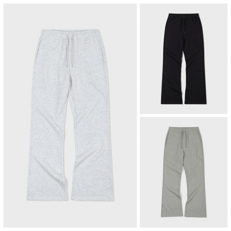 【LOW CLASSIC】 Lc FLEECE-LINED BOOT-CUT SWEATPANTS : 3COLORS