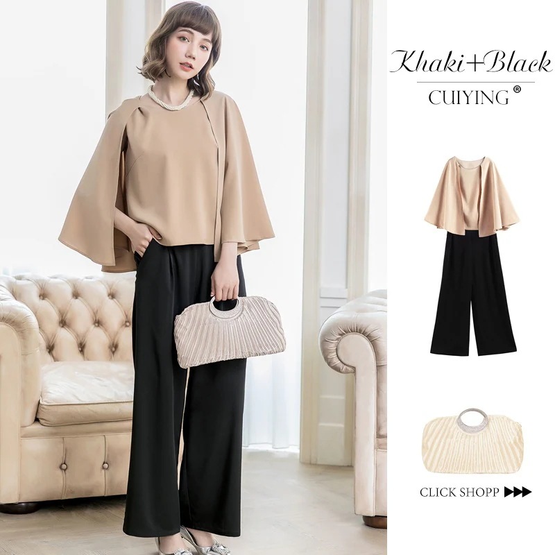 【CY.上品】 ママスーツ スーツ セットアップ ブラウス+ワイドパンツ スーツセット 卒業式 入学式 入園式 通勤 セットアップ フォーマル30%までに制限